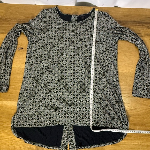 J.Jill Long Sleeve Top Black & White Print flowy Tunic style Women's Size Small - Picture 4 of 8